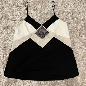 Express Black and Cream Lace Camisole
